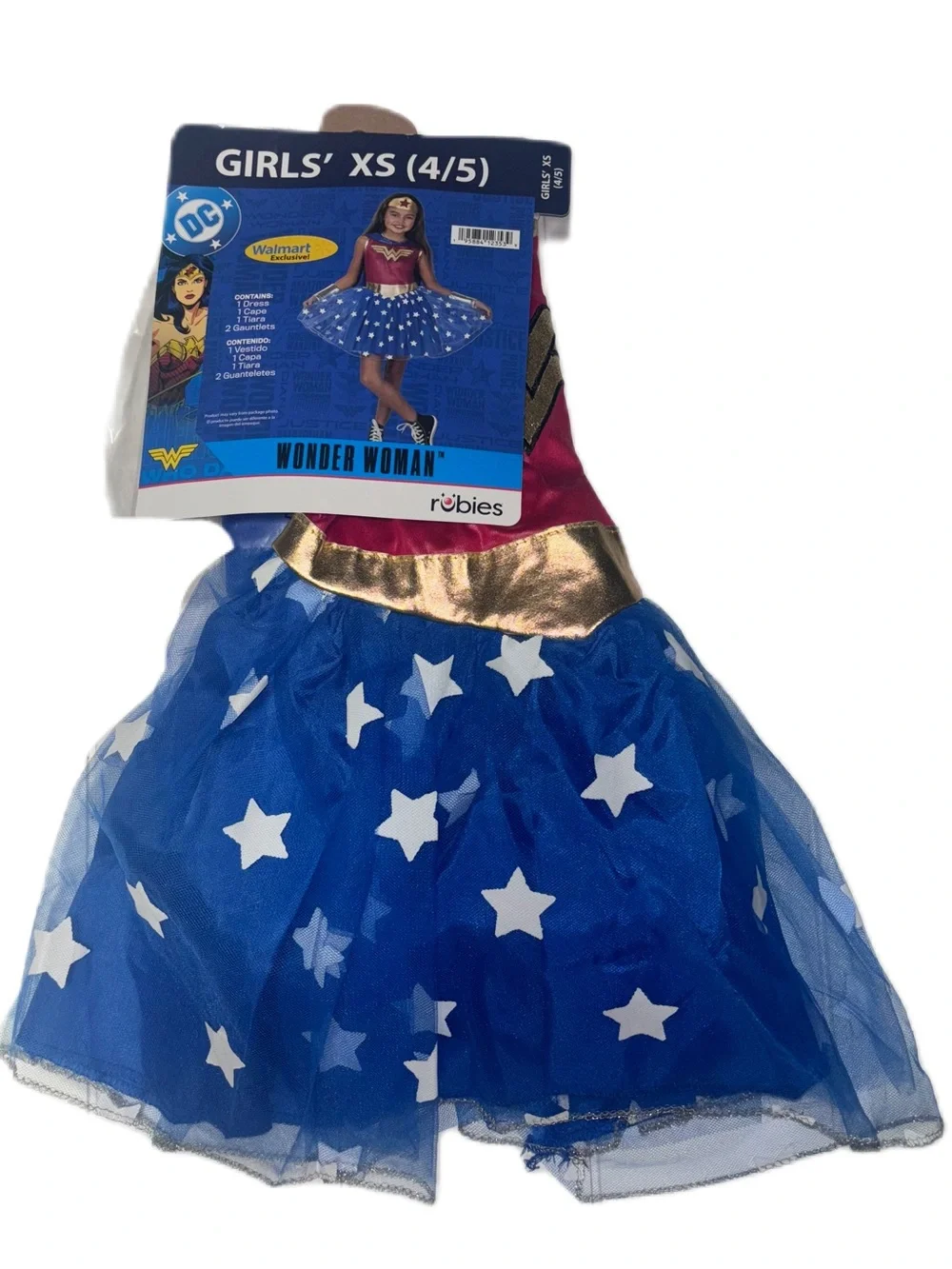 Rubie's Wonder Woman Costume in Red, Blue & Gold Girls’ XS (4/5)